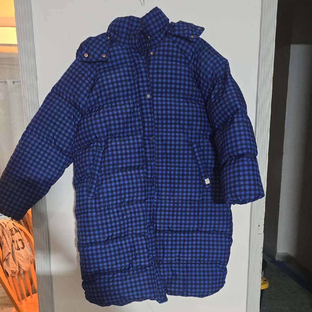 Woman Long Checks Down Jacket Tiny Cottons The Big Tiny Sister